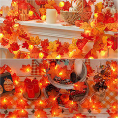 3M 20 LED Maple Leaf String Lights – Autumn Décor for Home, Garden & Parties
