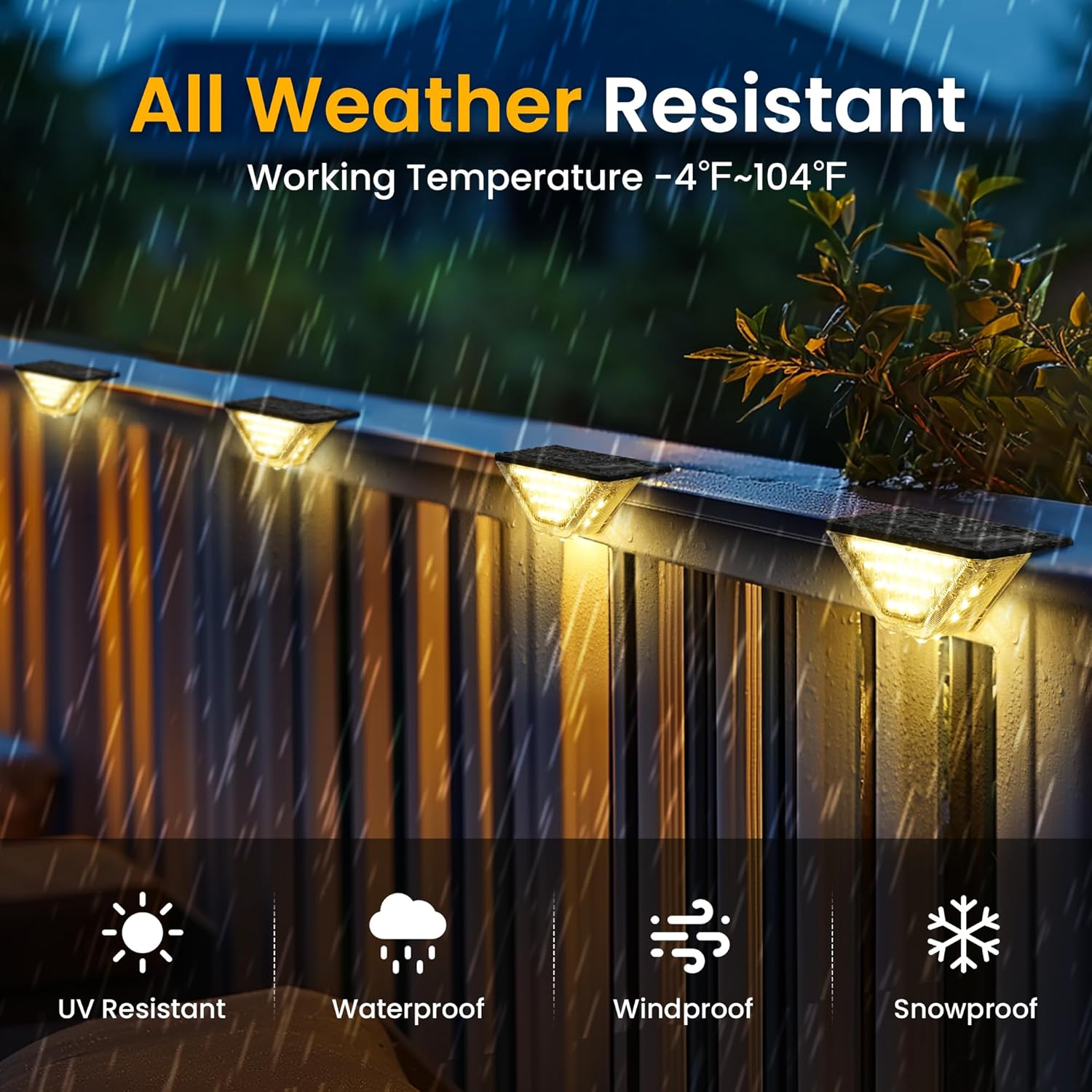 Solar Fence Lights – Outdoor Waterproof LED Wall & Step Lights for Garden, Patio, Yard, or Stairs (Warm White & Cool White Options) 10 packs