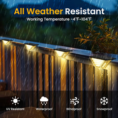 Solar Fence Lights – Outdoor Waterproof LED Wall & Step Lights for Garden, Patio, Yard, or Stairs (Warm White & Cool White Options)