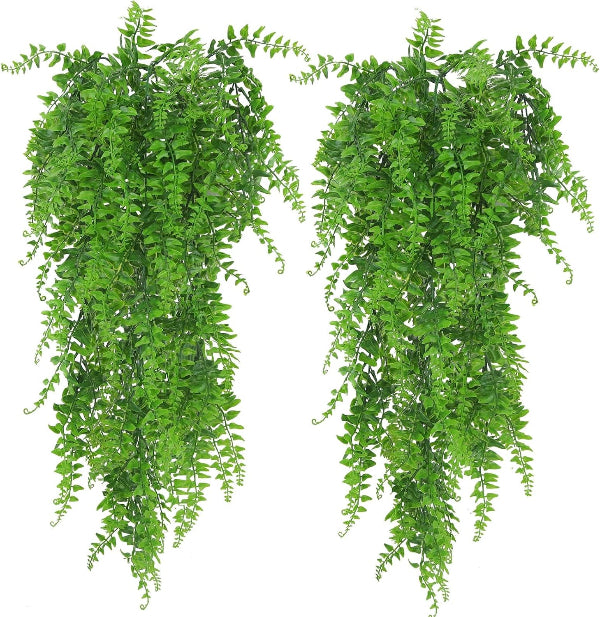 Huryfox Artificial Hanging Fern Vine – Faux Ivy Greenery for Indoor & Outdoor Home Décor