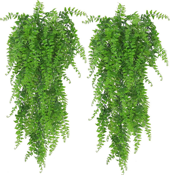 Huryfox Artificial Hanging Fern Vine – Faux Ivy Greenery for Indoor & Outdoor Home Décor