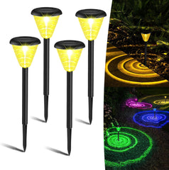 2 Pack 30 LED Solar Spot Lights, Warm White, 2200mAh, 2 Light Modes, IP65 Waterproof, for Pond, Pathway, Wall, Porch, Garage