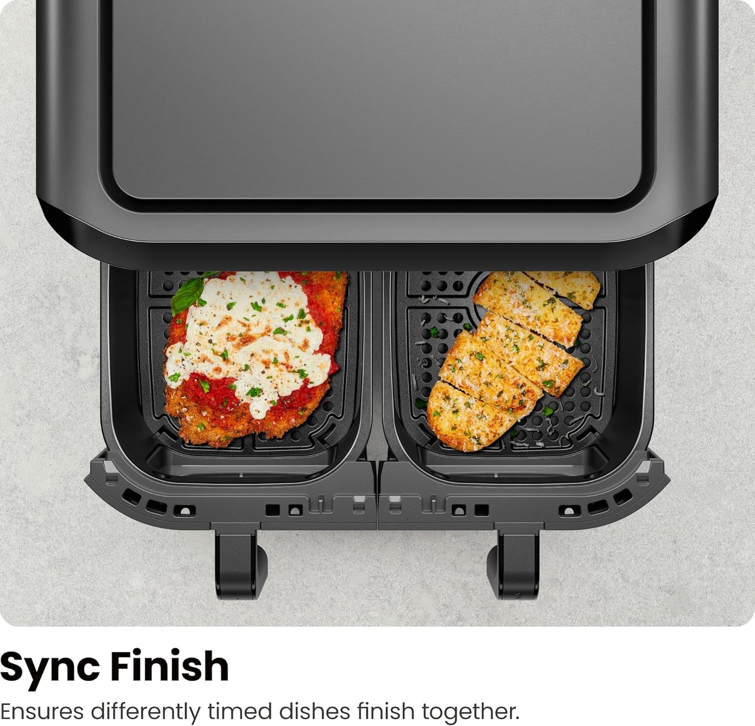 5.6L Dual Air Fryer Oven – Double Drawer, Sync Finish, Hi-Fry, Auto Shutoff, Easy View Windows & Dishwasher Safe Baskets