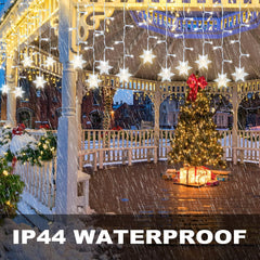 Decorative gazebo with Christmas tree and lights, featuring 'IP44 Waterproof' text.