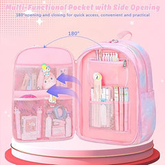 Girls’ School Backpack with Stationery Set – Lightweight Pink Bag for Ages 8–10