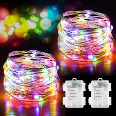 Battery Operated Fairy Lights – 100 LED Waterproof 33Ft Copper Wire with 8 Modes for Bedroom, (Warm)