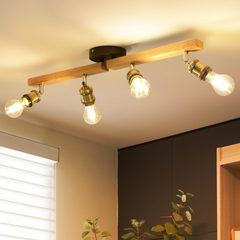 Adjustable 4 Way Ceiling Lights Fitting for Kitchen, Bedroom, and Lounge, E27 Base, Retro Style Ceiling Light Fixture