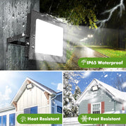100W LED Floodlight Outdoor 2 Pack 10000LM Security Lights IP65 Waterproof