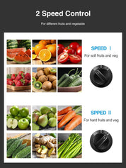 500W Centrifugal Juicer Machine with Wide Mouth Feed Chute, 2 Speeds