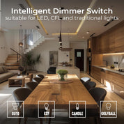 BG Electrical Intelligent Single Wall Dimmer Switch, 2 Way, Screwless Front Plate, Evolve, Polished Copper, 200W, PCDCP81B