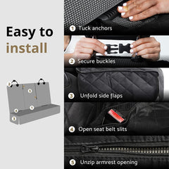 Compact Waterproof Dog Car Seat Cover – Non-Slip, Scratchproof Hammock for Cars