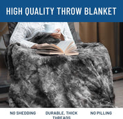 Everlasting Comfort Faux Fur Throw Blanket, Soft Fluffy Plush Thick Cozy Throw