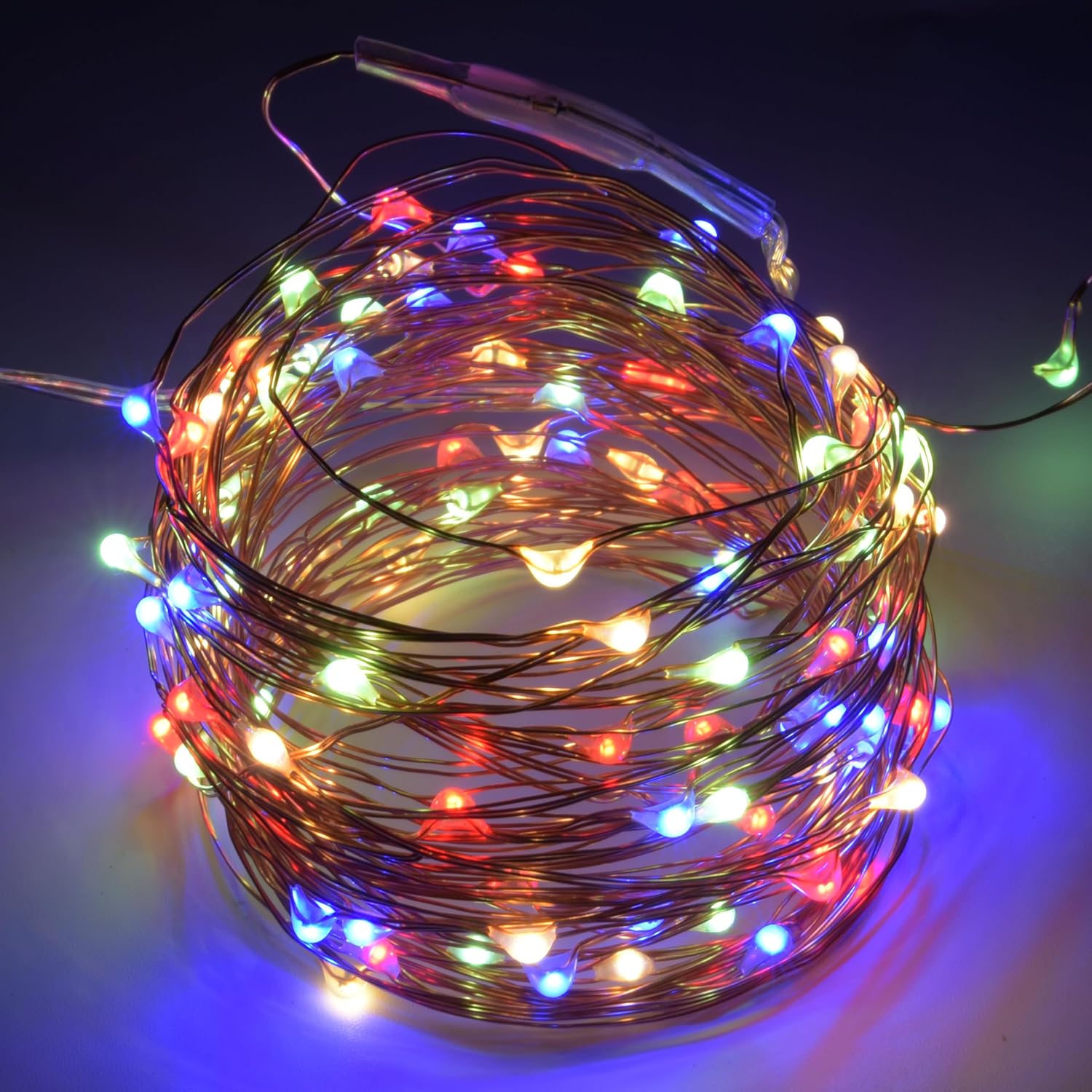 36FT USB Fairy Lights with 100 LEDs, Multicolor Copper Wire String Lights with Remote Control, 8 Modes, and Timer for Christmas and Festive Decor