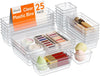 25pcs Drawer Organizer Set – Clear Plastic Storage Trays for Home & Office