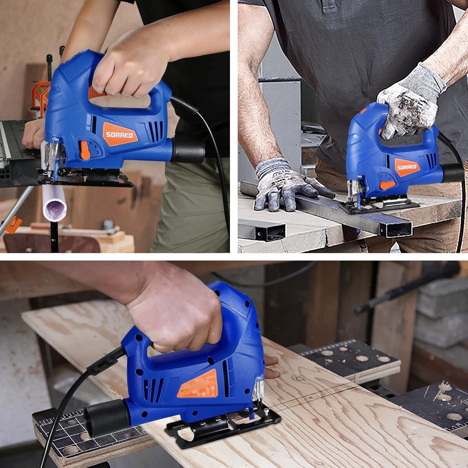 600W Electric Jigsaw 6 Speed 60mm Cutting Depth