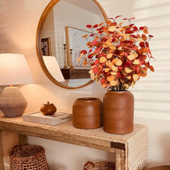 Beferr 5 Pcs Autumn Artificial Eucalyptus Stems – Fall Décor for Home & Centerpieces