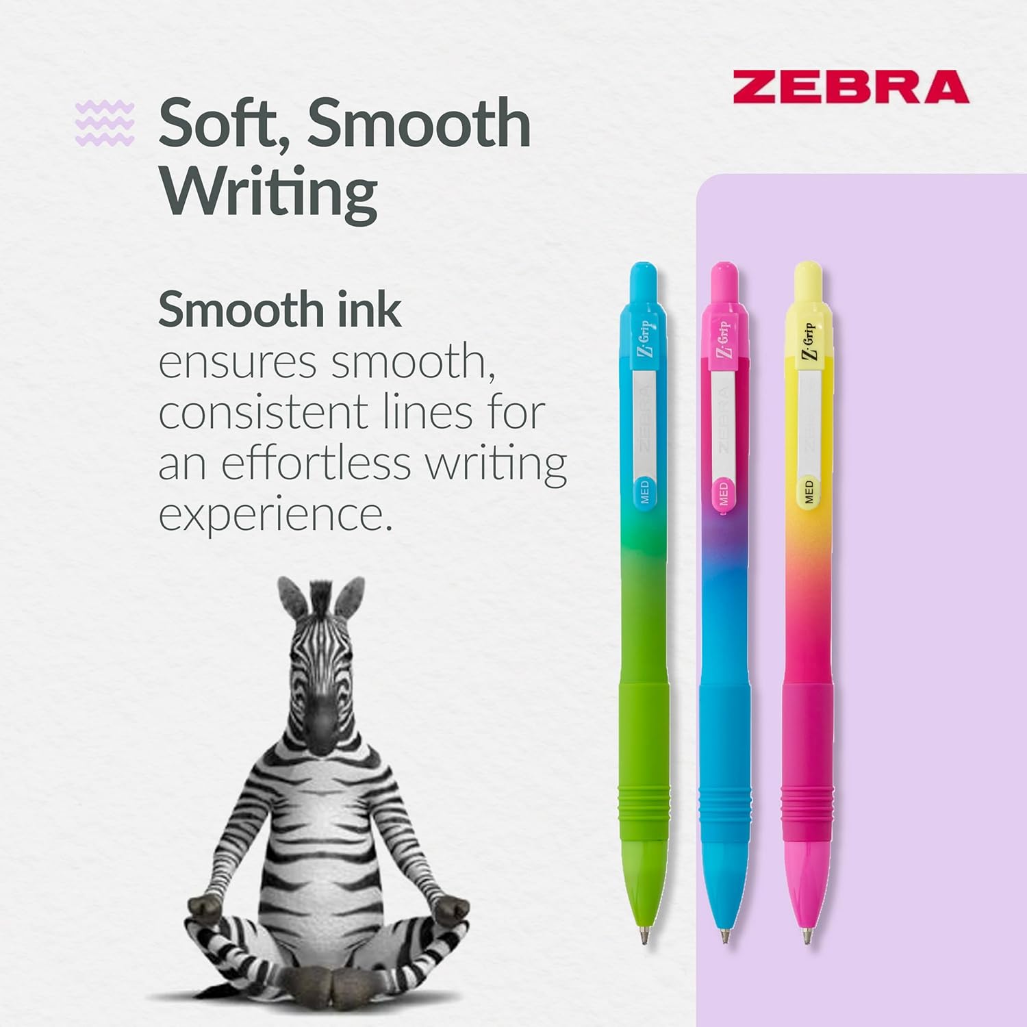 Soft Touch Black Ink Ballpoint Pens 3-Pack – 1mm Medium Tip, Retractable with Clip