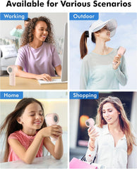 WHATOOK Handheld Turbo Fan, High Speed Cooling, USB Rechargeable Mini Portable Hand Fans with 5 Speeds/Digital Display/Fast charging, Personal Small Stylish Fan for Women Outdoor Beach Vacation