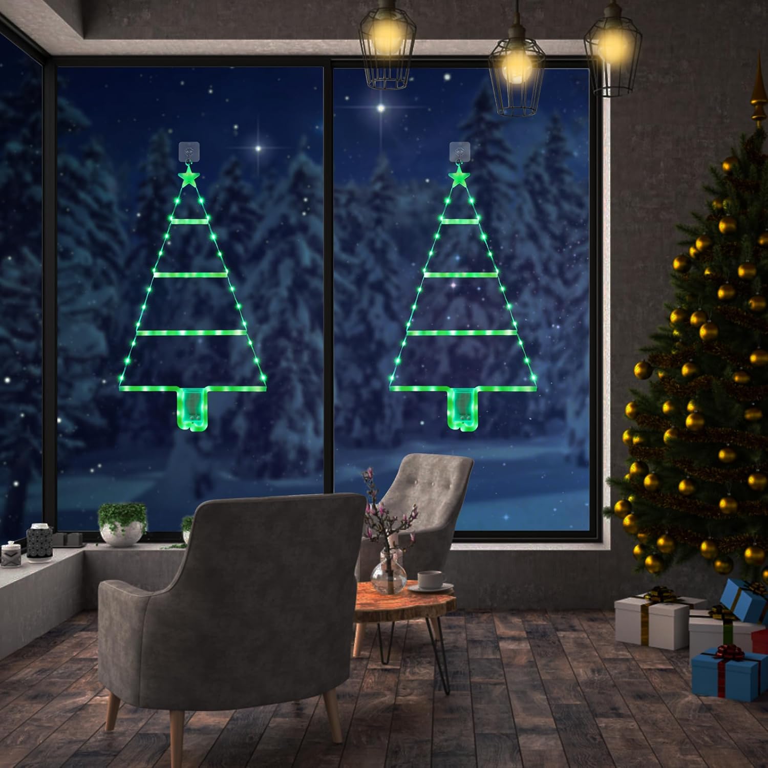 Battery-operated Christmas ladder lights with 8 lighting modes