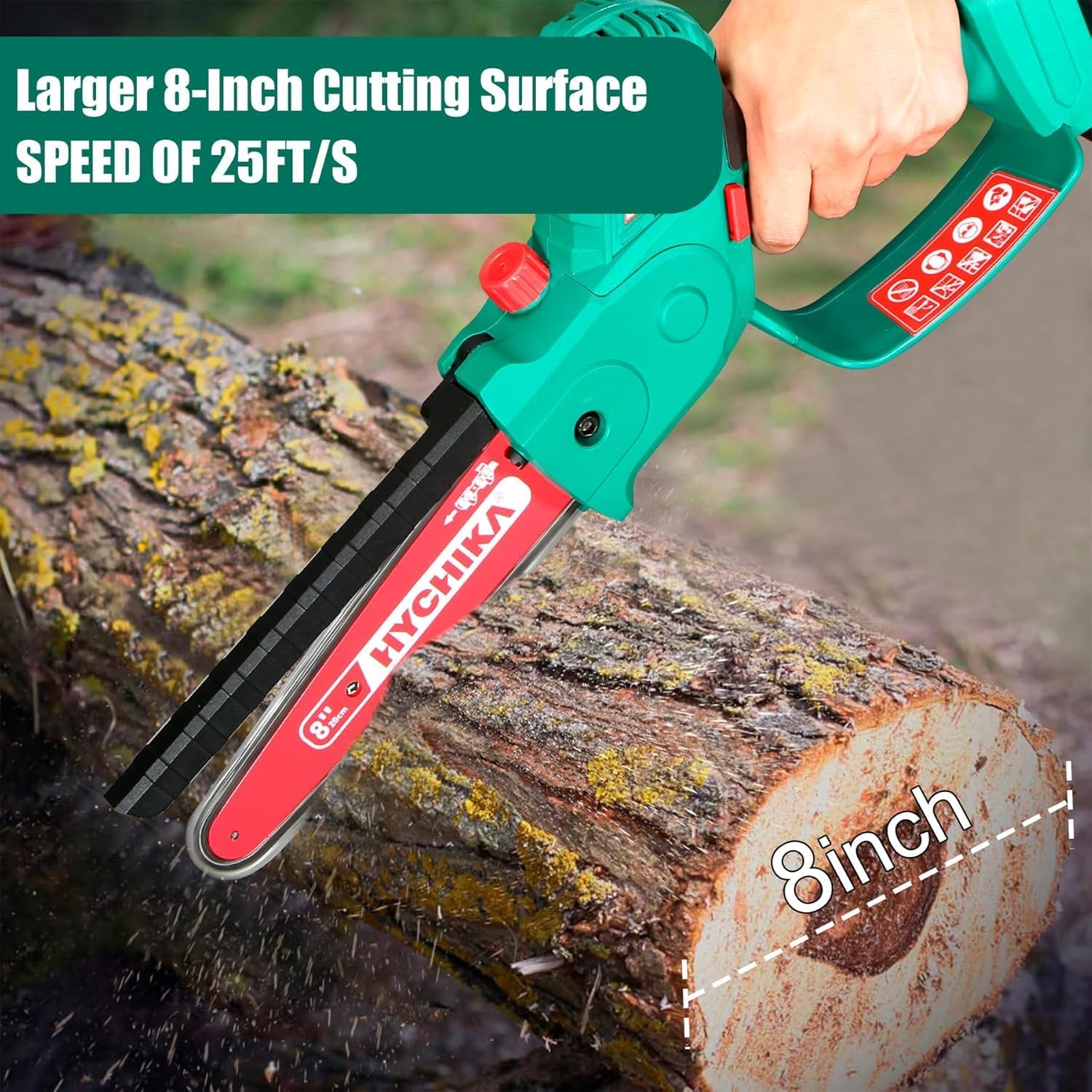 HYCHIKA Power Tool Combo Kit, Mini Chainsaw Cordless, 8 Inch Brushless Electric Chainsaw, 18V Cordless Chain Saws, 18V Battery, Charger, Hand Chiansaw for Tree, Garden, Wood Cutting