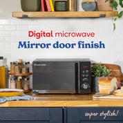 20L Black Digital Solo Microwave 800W with Auto Cook & Defrost
