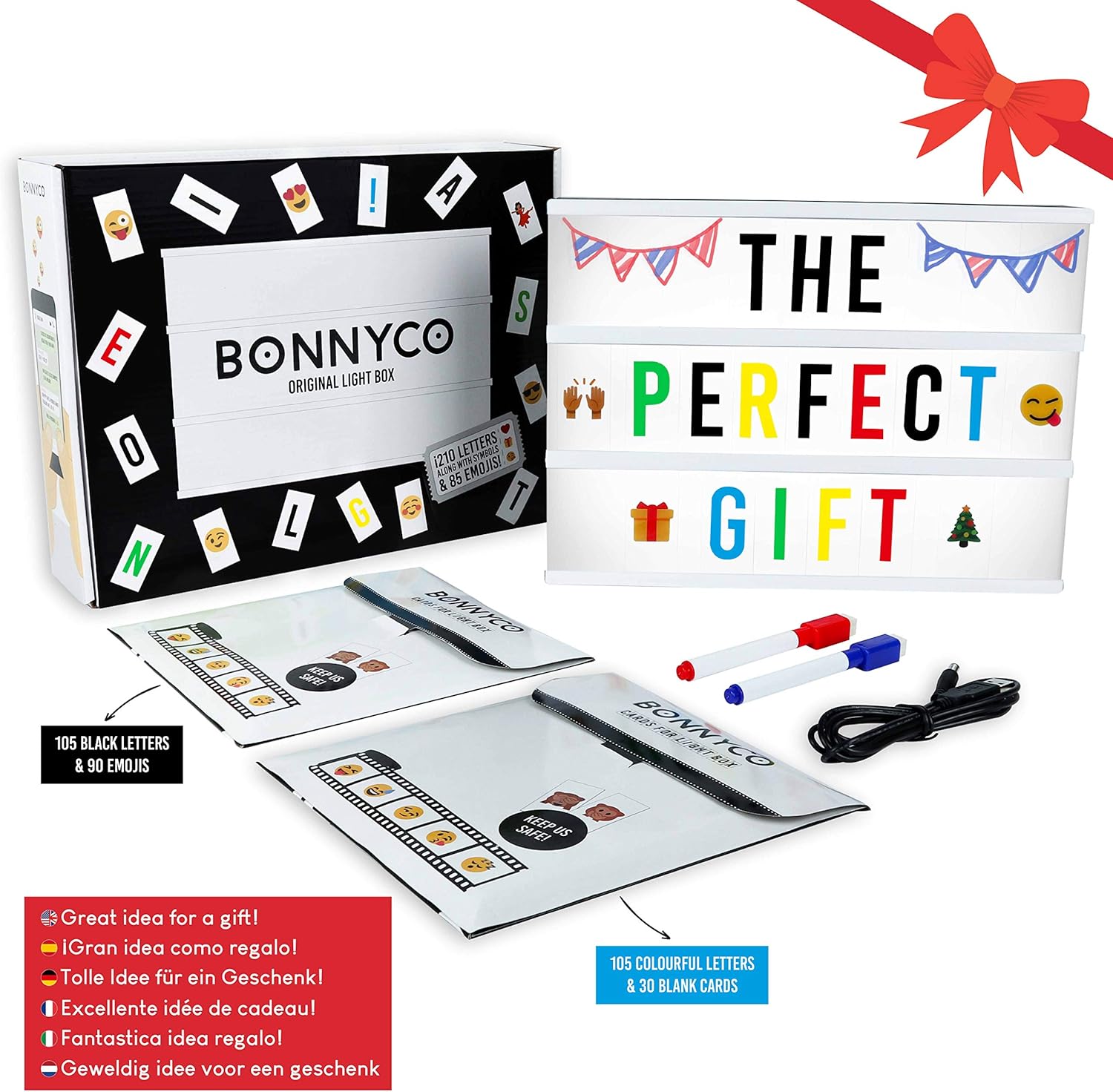 BONNYCO A4 Cinema Light Box with 400 Letters & Emojis