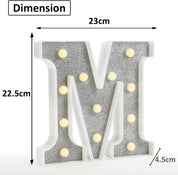 Glitter LED Letter Light M with Remote 18 Colors