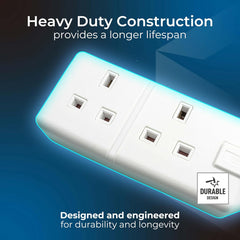 Two Socket Heavy Duty Extension Lead 4m Unswitched
