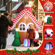 7FT Inflatable Christmas House with Santa & Tree – LED Lights & Outdoor Decor