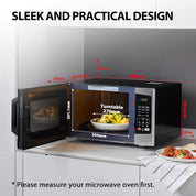 800W 23L Digital Microwave Oven with Auto Defrost & Express Cook