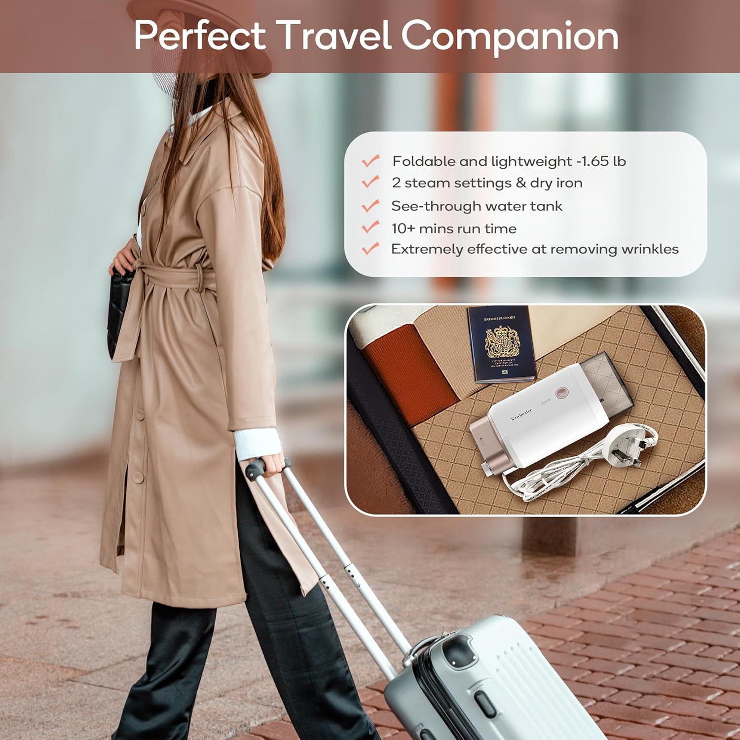 Portable Handheld Clothes Steamer 1200W Foldable