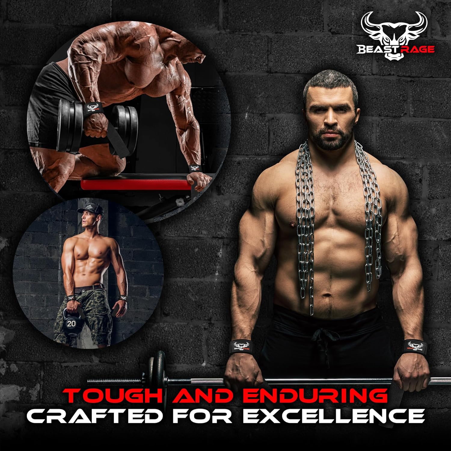 Weight Lifting Straps – Padded Cotton Gel Wrist Support for Gym, Deadlift & Powerlifting
