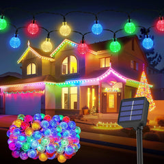 Outdoor, 26.6Ft 30LED Solar String Lights, Solar Fairy Garden Lights Waterproof 8 Mode Crystal Ball Lights Decorative Easter, Garden, Yard, Parties(Memory Function+Warm White)