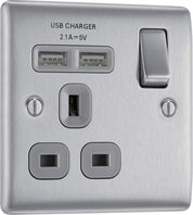 Fast Charging Single Switched Socket with Dual USB Ports