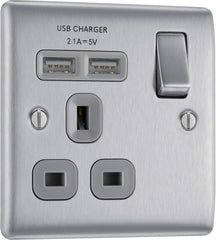 Fast Charging Single Switched Socket with Dual USB Ports
