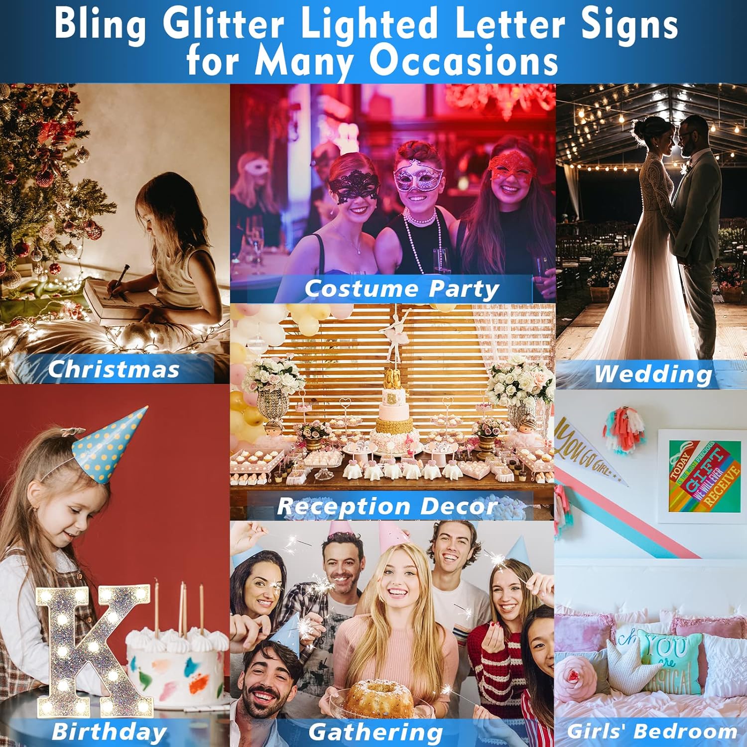 LED Silver Letter C Light – Battery Powered Night Light