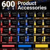 Preciva 600-Piece Professional Crimping Tool Set, Includes Crimper Tool for 0.5-6mm² Wires (AWG 20-10), 490 Insulated Ferrules, 190 Heat Shrink Tubings & 2-Layer Toolbox, for Electrical Maintenance