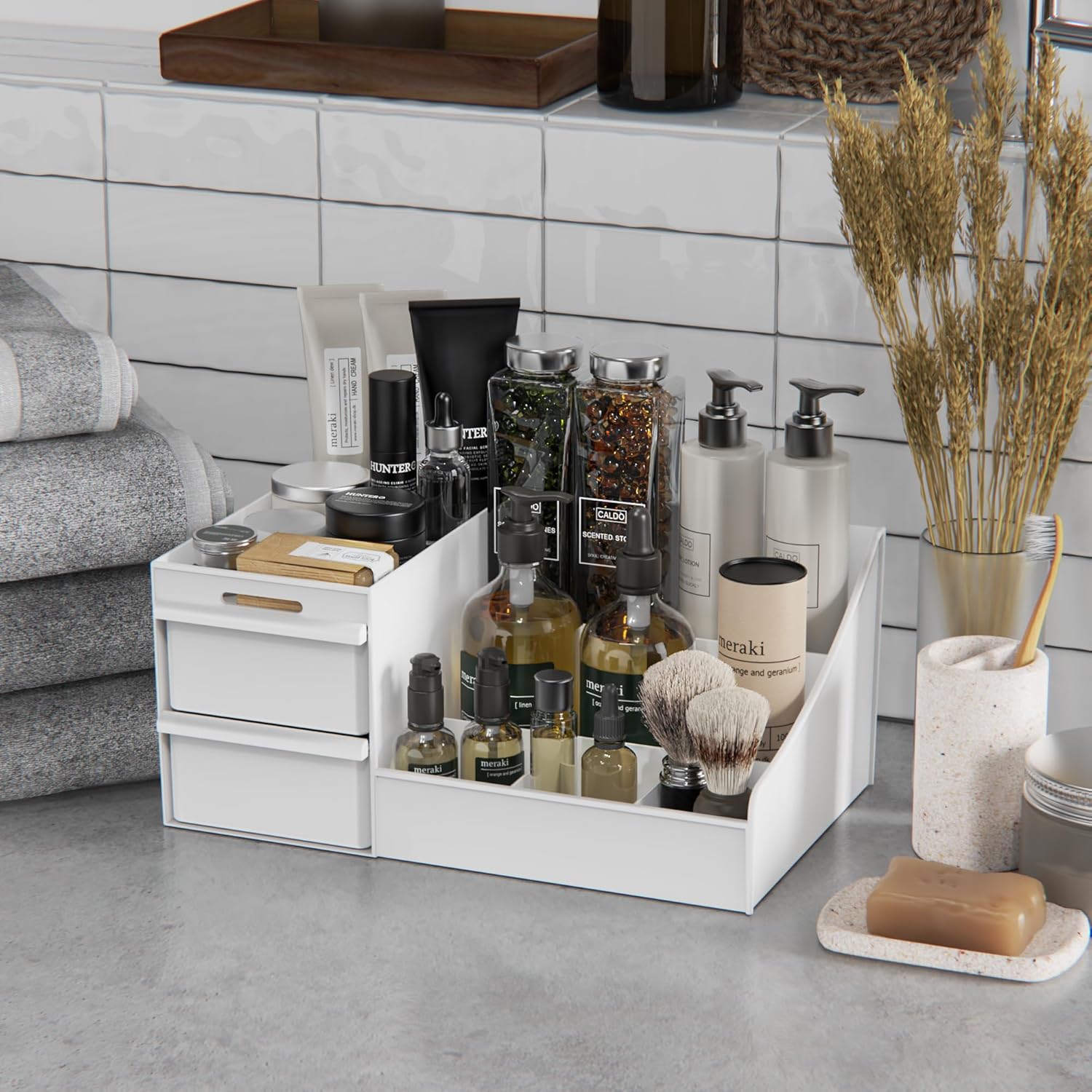 Large Capacity Makeup Organizer Drawers – Cosmetic & Skincare Storage for Vanity & Bathroom