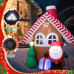 7FT Inflatable Christmas House with Santa & Tree – LED Lights & Outdoor Decor