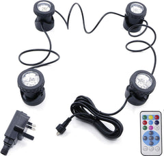 RGB Submersible Pond Lights – 12 Bright IP68 LED Lights with Remote, 7 Color Changing (3-in-1)