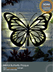 Solar Metal Butterfly LED Garden Plaque (Pack of 1)