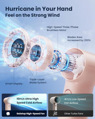 gaiatop Mini Portable Handheld Fan, 4000mAh [15h Max Cooling] Personal Turbo Fans Pocket Size, 1-100 Adjustable Small Hand Fan Desk fan, Outdoor Holiday Travel Essentials for Women, Summer Gifts, Pink