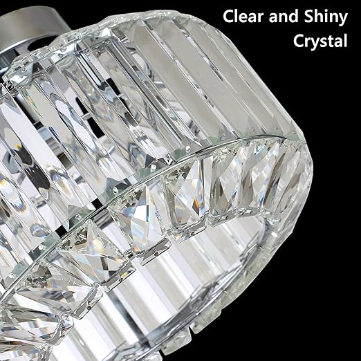 Modern Crystal Ceiling Light - K9 Crystal Chandelier with Gold Metal Frame