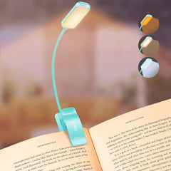 9 LED Clip-On Book Light, 3 Modes, Stepless Dimming, Rechargeable, Long Battery Life