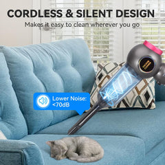 DEUKNICE Purple Black Handheld Vacuum Cleaner 22000Pa Cordless