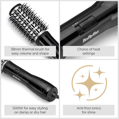 Flawless Volume Hot Air Brush – 38mm Titanium-Ceramic Barrel, Ionic Frizz Control