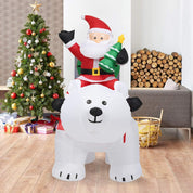 Large 8FT LED Santa on Polar Bear Outdoor Christmas Inflatable Decoration