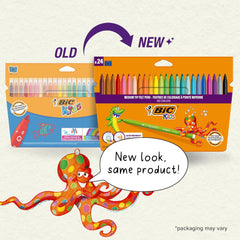 12-Pack Felt Tip Pens for Kids, Medium Tip, Vivid Washable Colours, School Supplies