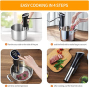 Wancle Sous Vide Precision Cooker 1100W IPX7 Waterproof Immersion Circulator – Black