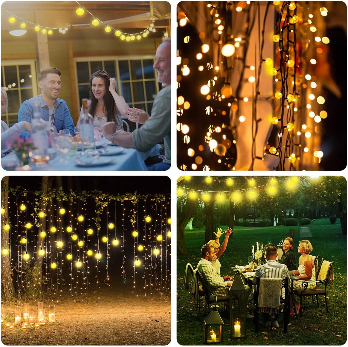 Solar String Lights | 30 LED Decorative Ball String Lights | Waterproof Indoor Outdoor 21FT Bubble Ball with Solar Panel | Warm White | for Patio Garden Backyard Home Christmas Tree Party